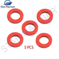 90430-08020-0 Plastic Lower Unit Oil Drain Screw Gasket Red 5PCS For Yamaha Parsun Outboard Motor 90430-08020-00 90430-08003