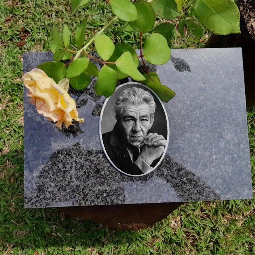 2D Flat Not 3D 1pc Custom Photo Memorial Headstone Tile Personalized Remembrance Gift for Holidays Easter gift