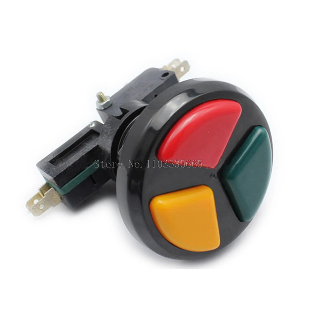 1pcs Baolian Arcade 3 In 1 Round Push Button With Microswithes Triple Color For Coin Operated Video Arcade Games Machine Control