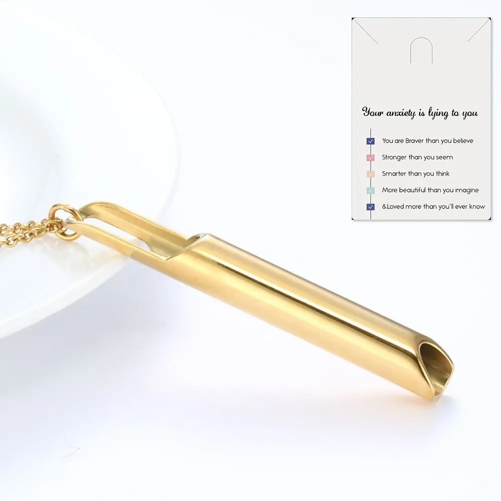 Ожерелье из нержавеющей стали для осознанного дыхания для облегчения тревоги для дыхательных упражнений, ожерелье для дыхания с осознанным анапаном