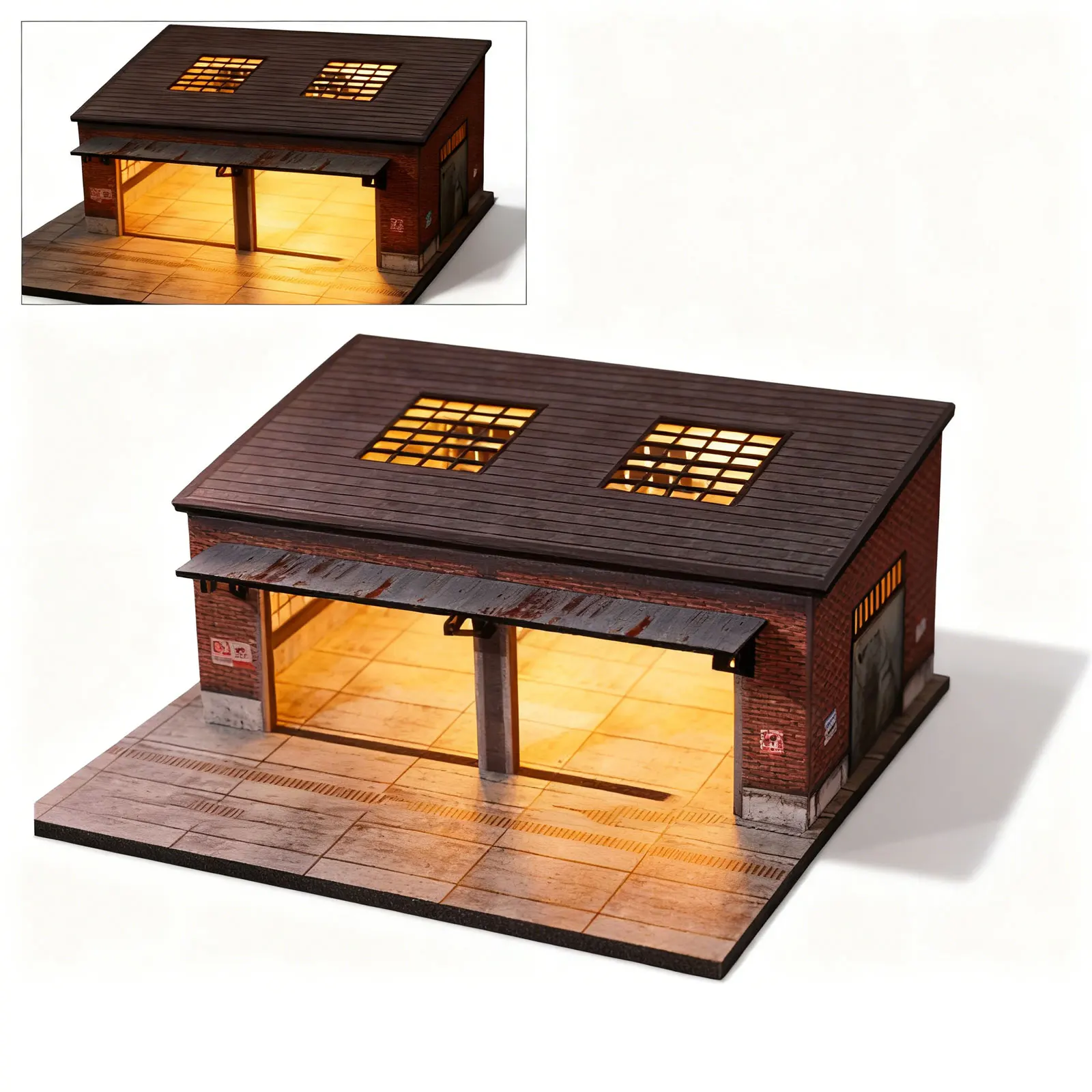 

1/64 Scale LED Light Car Garage Diorama Model City Parking Scene Display for Diecast Car Collection