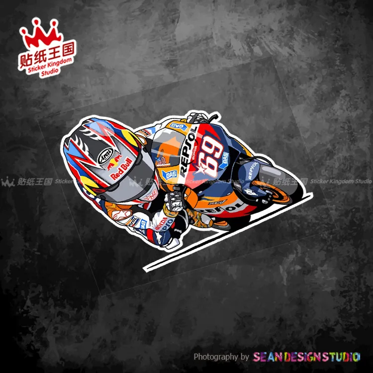 Nicky Hayden 69 Cartoon Decals Motor bike Helmet Motorcycle Motocross Waterproof Stickers No 02