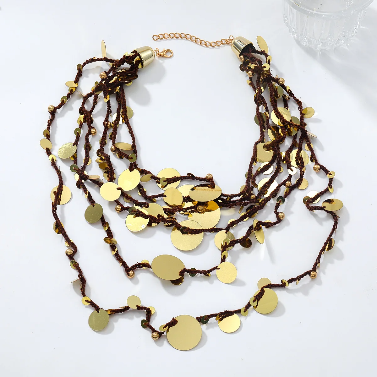 2025 New ZAA Boho Multilayer Coin Cord Waterfall Necklaces for Women Holiday Party Jewelry Necklace Gifts