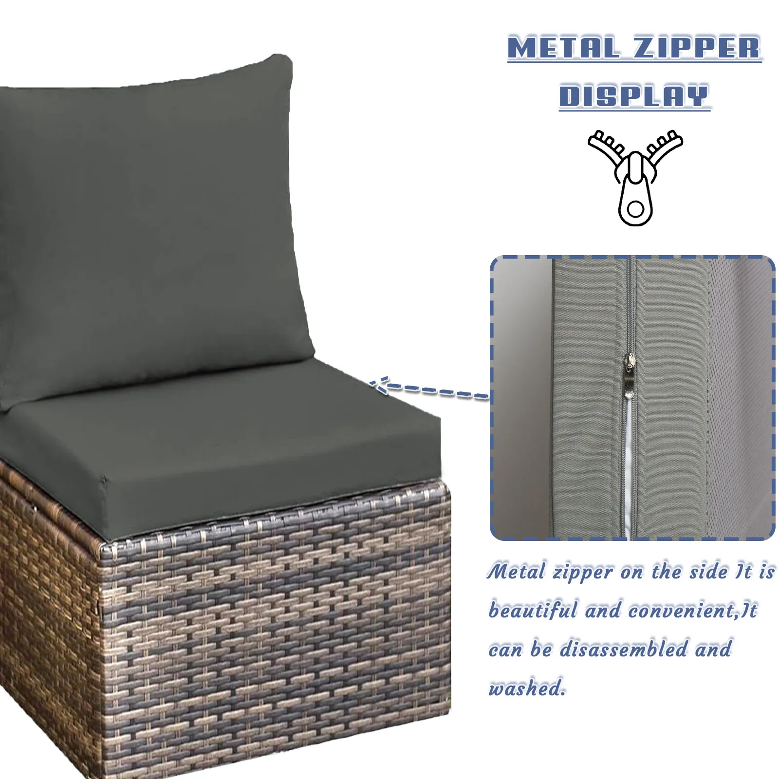 Custom Seat And Back Cushions Chair Sofa Bench Backrest Cushion  Set Chair Seat Pad Decor Garden Bay Window Pad Patio Cushion