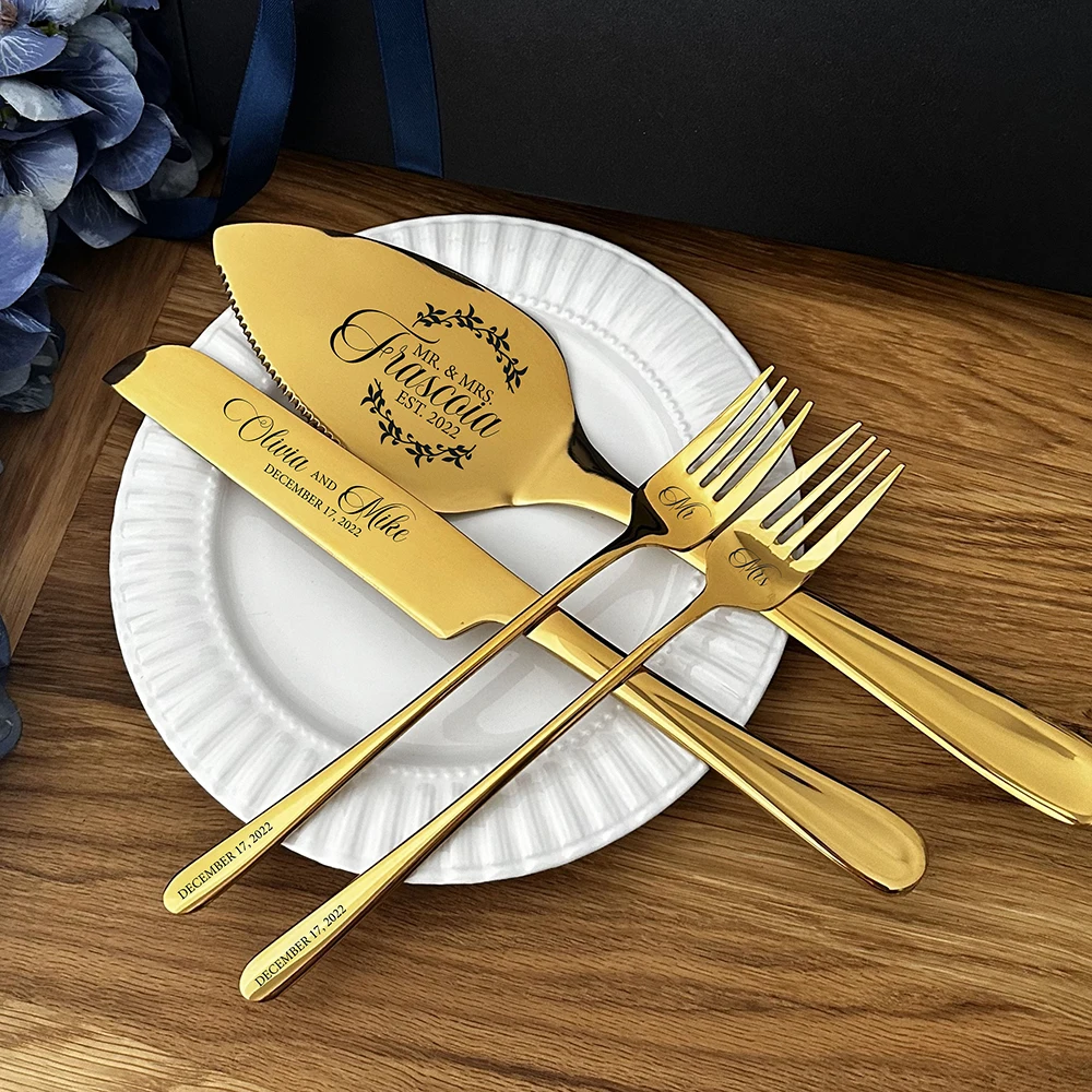 

Personalized Wedding Cake Cutting Set Custom Engraved Gifts Wedding Gift For Bridal Shower Unique Anniversary Engagement Gift
