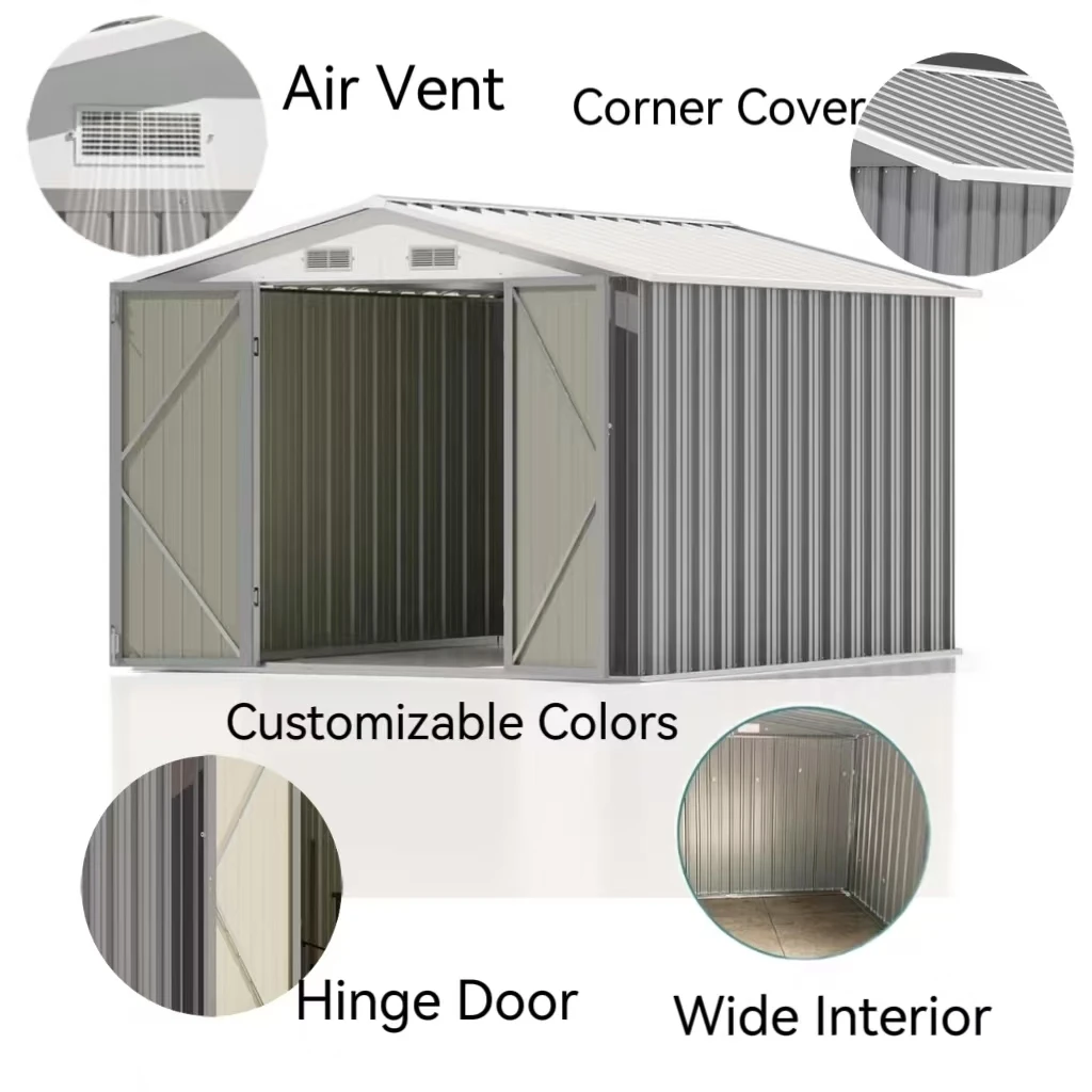 Multi-purpose shed tool storage shed outdoor backyard waterproof modern metal shed