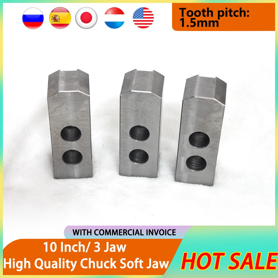 10 inch 60/90/120° chuck soft jaws Hydraulic chuck  material chuck soft jaws for power chuck mechanical CNC lathes