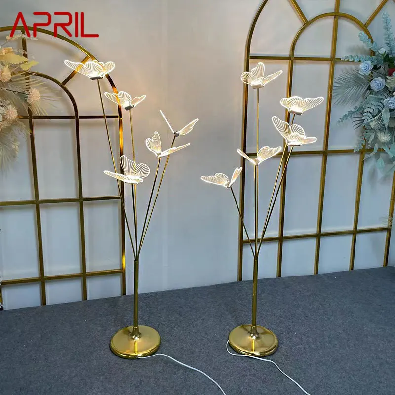 April Moderne Landschap Sfeer Vloerlamp Led Creatieve Vlinder Staande Lichten Voor Bruiloft Podium Achtergrond Decor