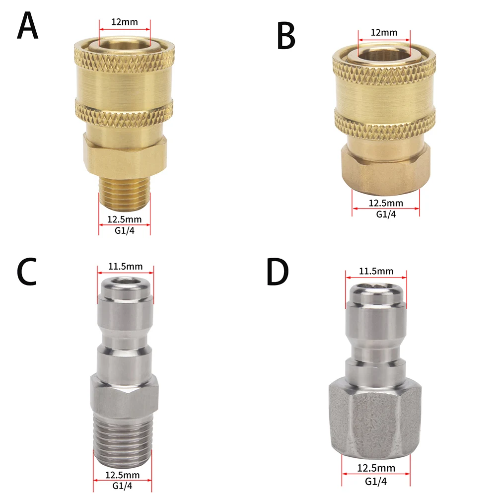 Pressure Washer Coupling Quick Release Adapter 1/4inch Male Fitting 360 Degree Rotation Hose Sprayer Connector