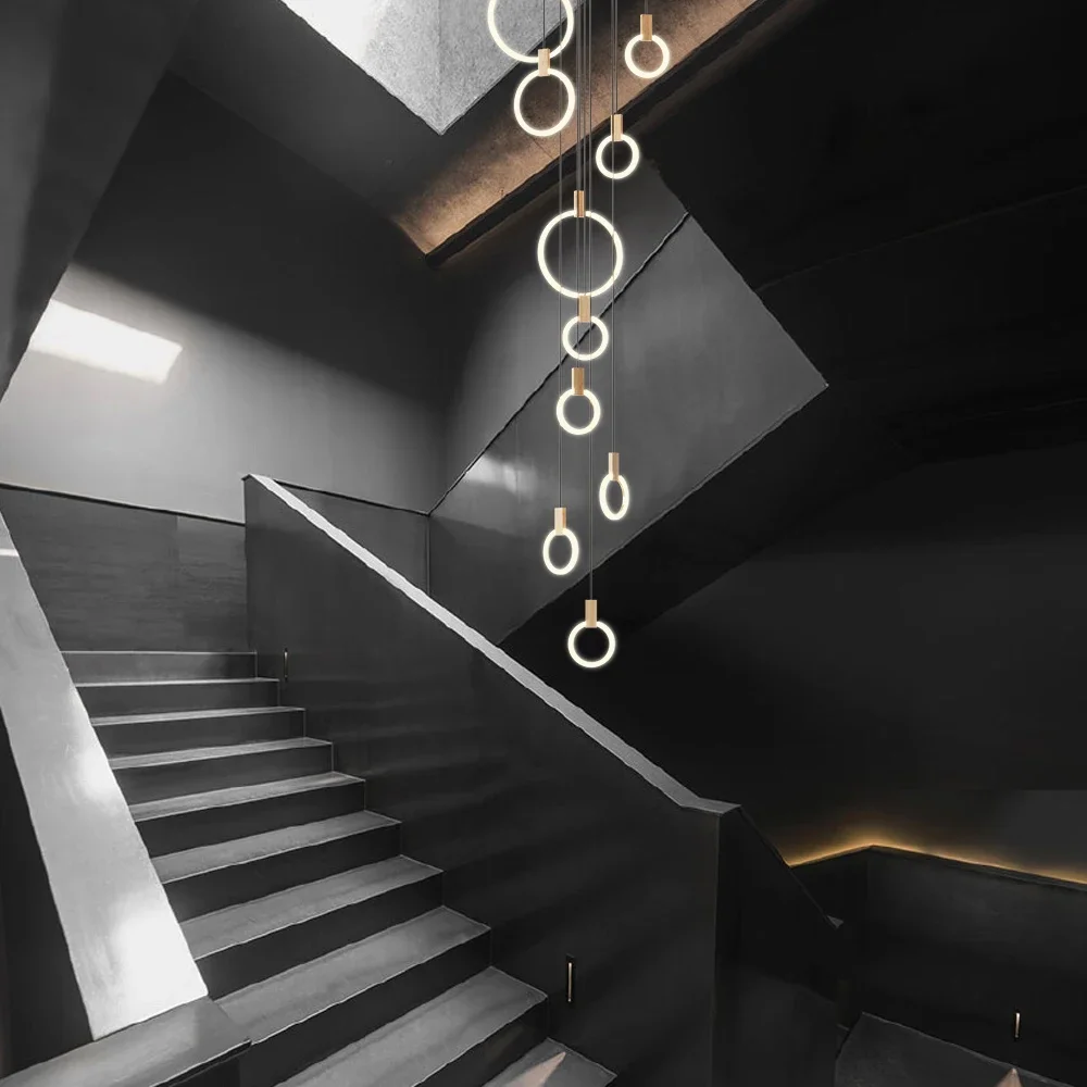 LED Circle Pendant Lights para decoração do quarto, lâmpada do teto, Designer moderno e clássico, luxo e ouro, casa e quarto