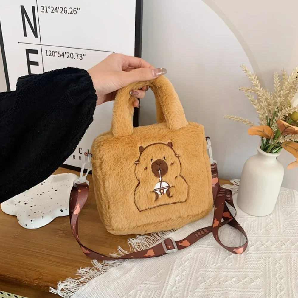 Animal Capybara Plush Handbag Cartoon Cartoon Shoulder Bag Couple