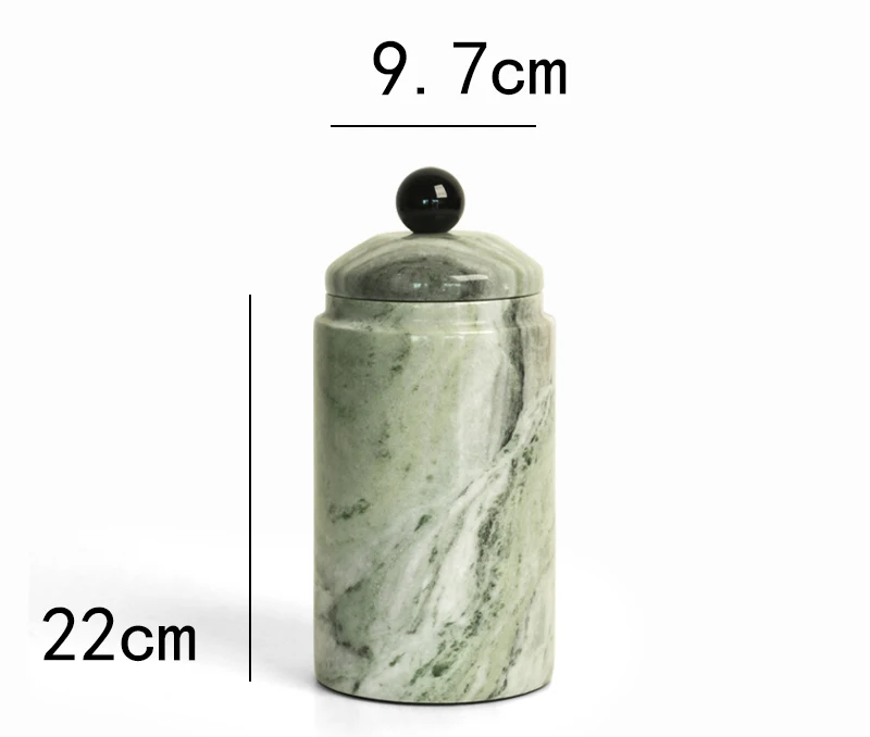 Green Marble Vintage Storage Jar Storage With Lid Jewelry Box Light Luxury Desktop Art Candy Tea Canister Ornaments