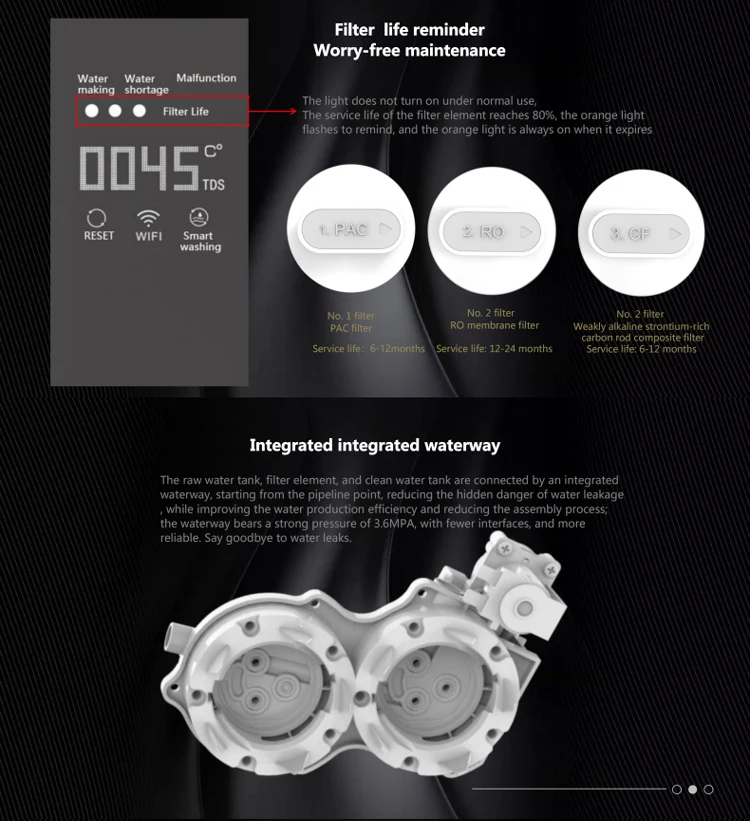 Hot Cold Reverse Osmosis UV Alkaline Hydrogen Water Generator Water Purifier