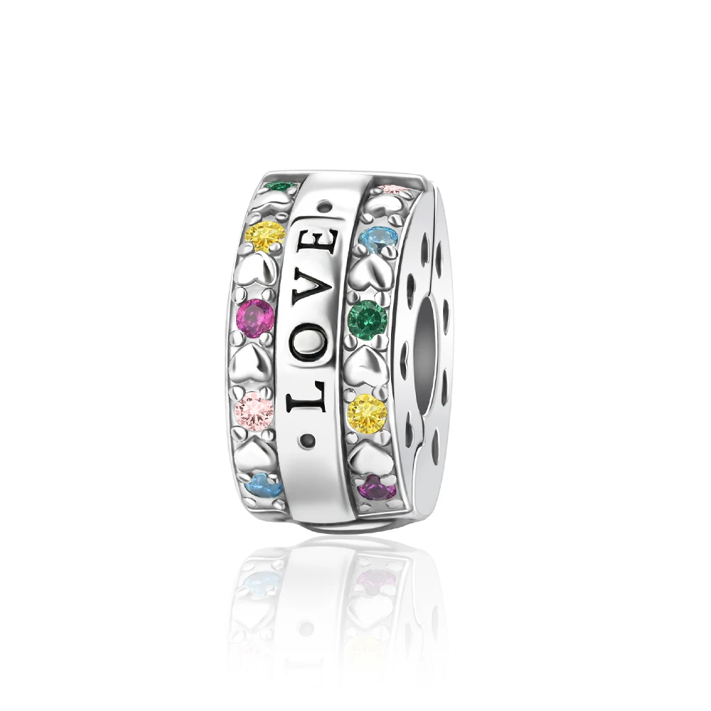 

Ahthen 925 Sterling Silver Beads Love Positioning Clip Dangle Charm fit Snake Chain Bracelets Necklaces for Women Jewelry Making