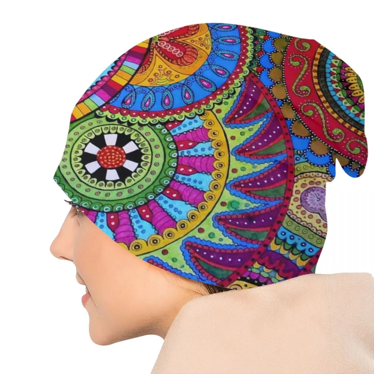 Mandala Flower Deanfun Colorful Skullies Beanies Caps Unisex Winter Warm Knitted Hat Cool Adult Bonnet Hats Outdoor Ski Cap