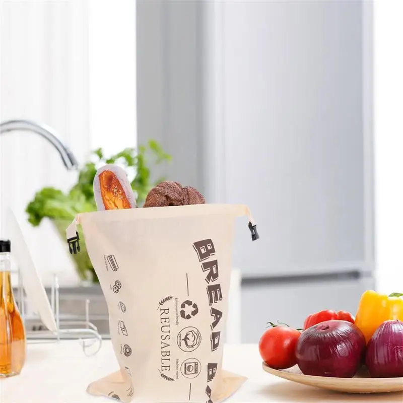 Cotton Buckle Bread Bag Environmentally Friendly Reusable Kitchen Food Storage Bag Food Storage Pouch Bread Container