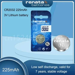 RENATA CR2032 CR 2032 3V Lithium Battery Button Coin Cell For Toy Car Remote Control Calculator Watch Clock Swiss Made