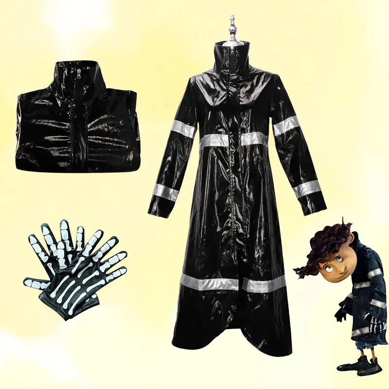 ภาพยนตร์ Coralin คอสเพลย์เครื่องแต่งกาย Wybie COS เสื้อผู้ใหญ่ Halloween Dress Up Party สีเหลืองเสื้อกันฝนอะนิเมะการ์ตูนชุดวิกผม