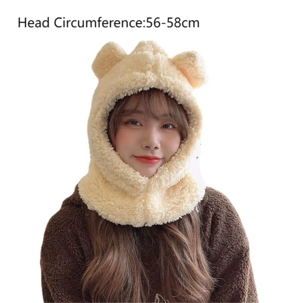 Cute Bear Ear Hat Kawaii Women Winter Beanies Caps Warm Casual Plush Hat Casual Female Keep Warm Anime Gift