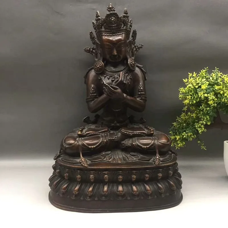 Nepalese handmade antique copper made old King Kong Zongzhi Buddha statue ornament