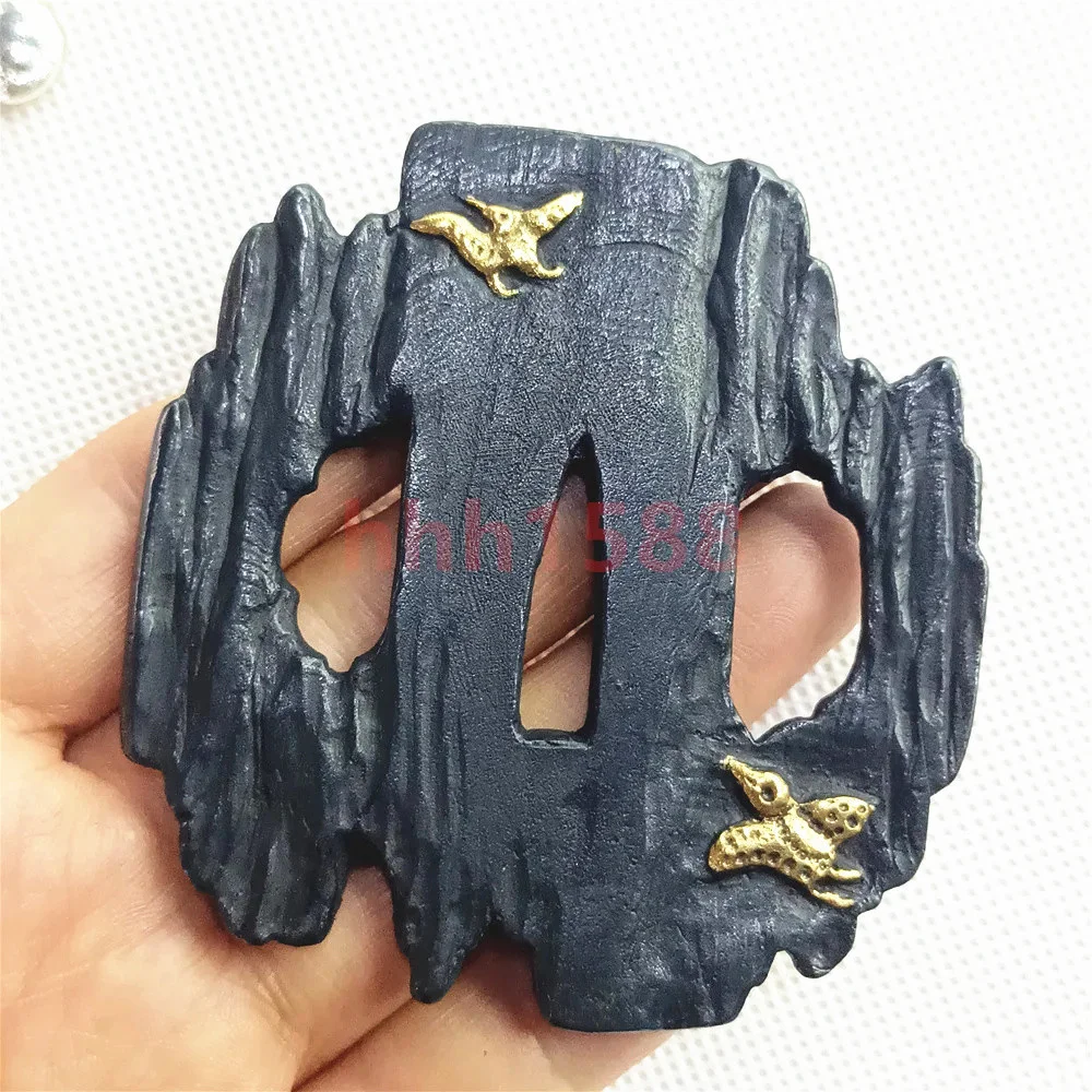 Unique Copper Brass Plated Gold Silver Tsuba Handguard Fuchi Kashira Menuki For Japan Real Japanese Samurai Katana Sword Fitting - view 3