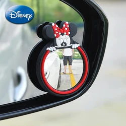 Disney Car Blind Spot Mirror Minnie Anime HD Rearview Mirrors 360 Degree Adjustable Convex Wide Angle Auxiliary Reverse Parking