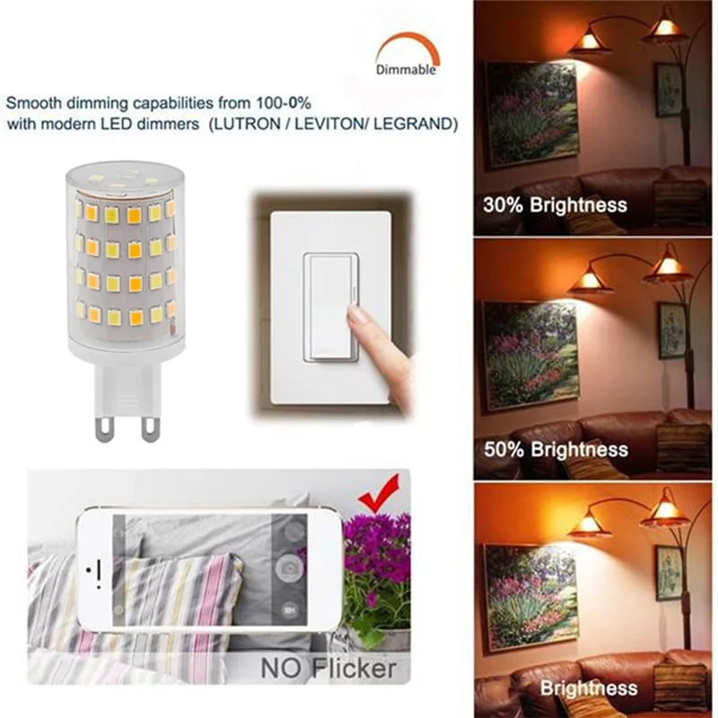 

AT43-Dimmable G9 LED Bulb Smart Light, 6W, Controlled Via Tuya Wifi, Voice Activation, Halogen Equivalent, 2700-6500K, EU Plug