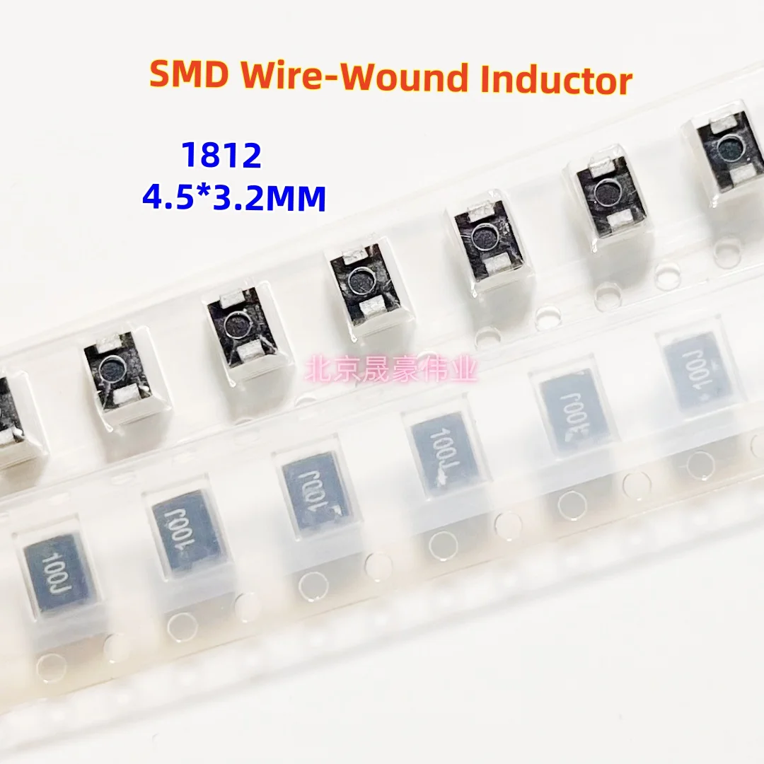50pcs 1812 SMD Wire-Wound Inductor 4.5*3.2mm 0.1uh 2.7uh 4.7uh 10uh 47uh 56uh 100uh 180uh 220uh 680uh 1mh 1.2mh Inductance