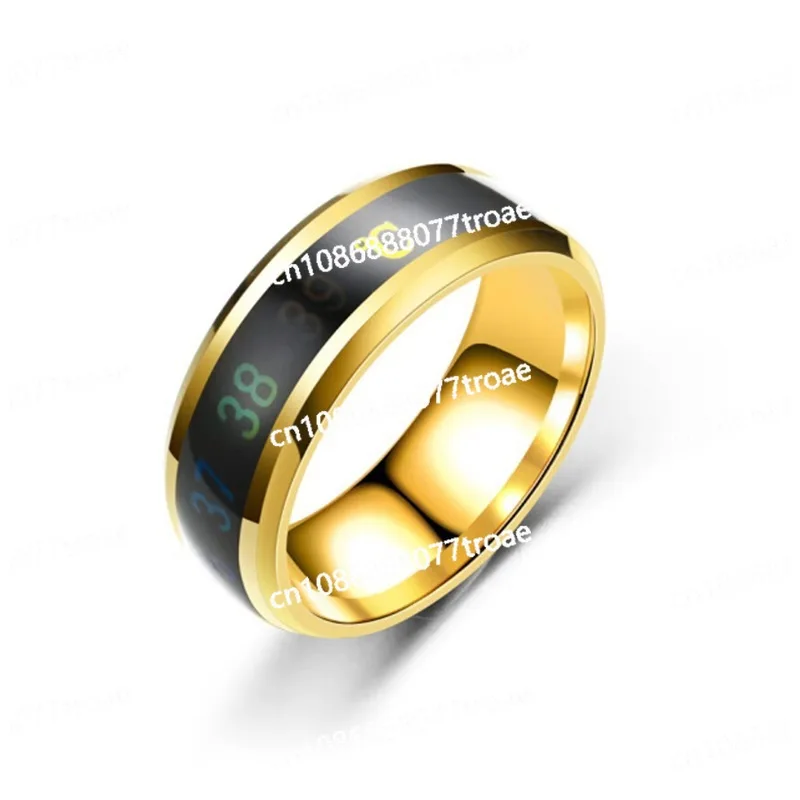 Temperature sensitive ring automatically changes color, titanium steel displays body temperature