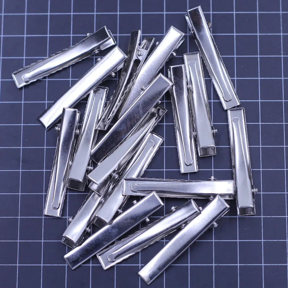 Free Shipping 750 Pcs Wholesale New DIY Silver Tone Prong Barrettes Hair Clips Charms Fashion Jewelry Findings Component 46x8mm