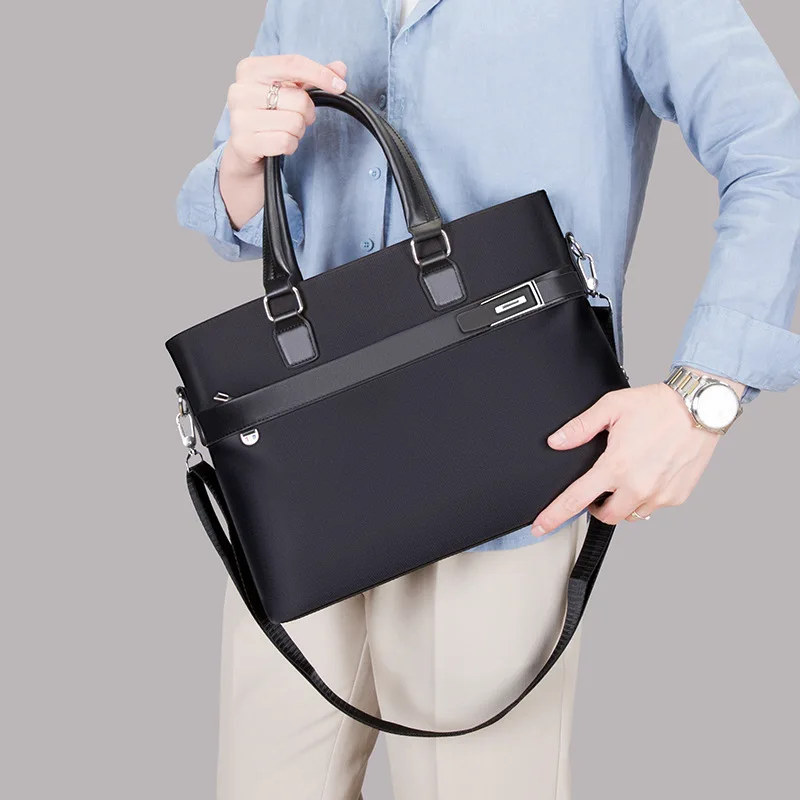 حقيبة رجالية من قماش أكسفورد مقاومة للاهتراء ومقاومة للماء، حقيبة كتف ذات سعة كبيرة، حقيبة كمبيوتر للمستندات التجارية #4