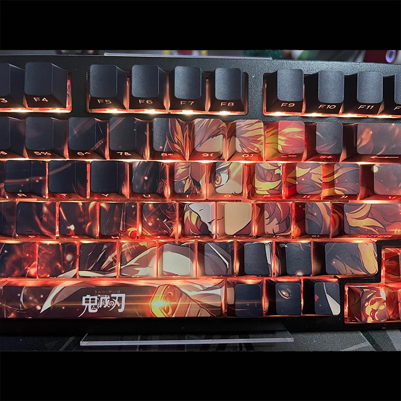 

Колпачки для клавиш Demon Slayer Kamado Nezuko Agatsuma Zenitsu Kochou Shinobu Kamado Tanjiro Keycaps PBT OEM Полупрозрачные игровые колпачки RGB