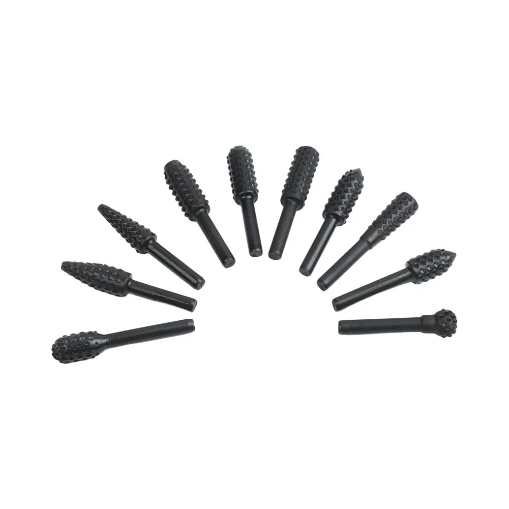For Die Grinders Carving Tools Die Grinder Bits For Crafting 10 Piece Rotary Bit Set 10 Piece Set Heat Treated Steel