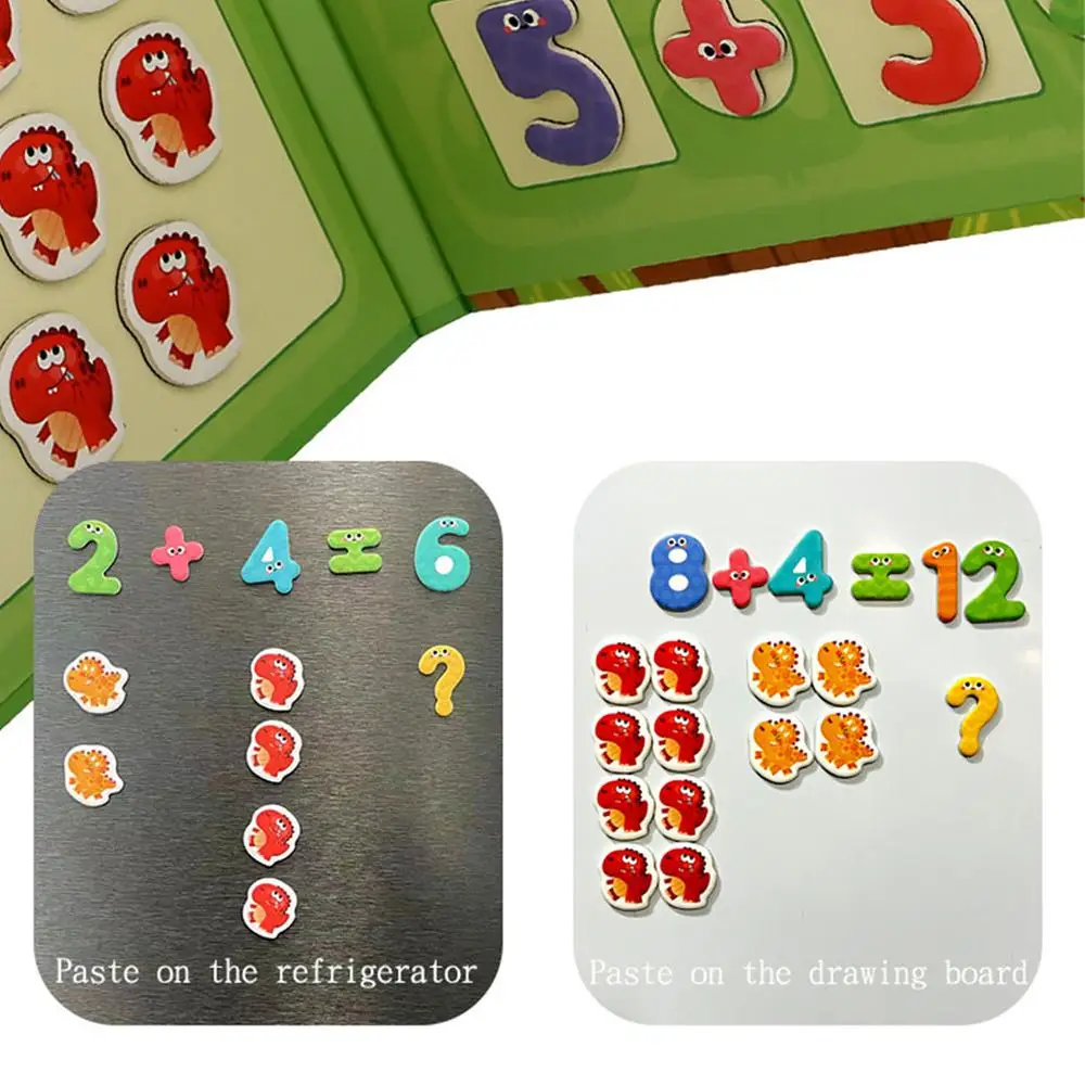 ของเล่น Puzzle MAGNET สำหรับเด็กอายุ2-4ปี, เกมสำหรับสอนคณิตศาสตร์ทำจากไม้