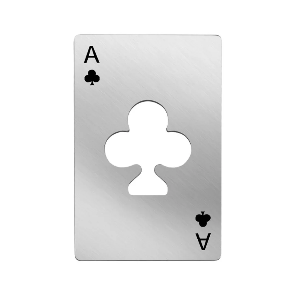 

Stainless Steel Bottle Can Opener Silver/Black Credit Card Size Wine Metal Opening Tool Spade A Creative