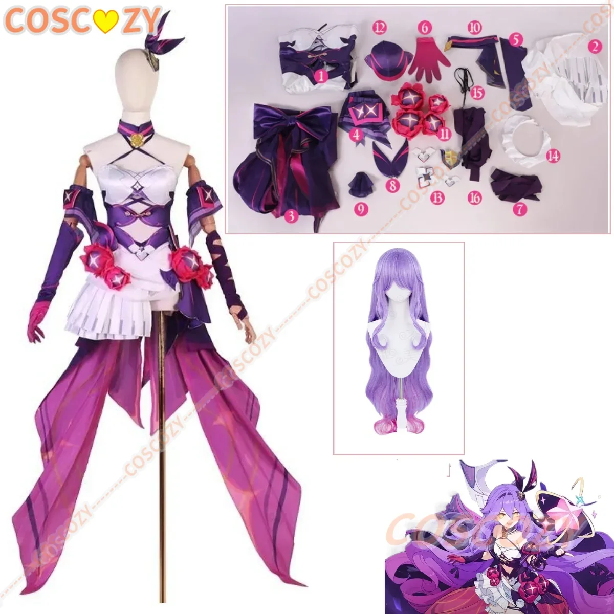 Honkai Impact 3rd Sirin Cosplay Costume Lovely Sweet Uniform Dress Activity Party Role Play Clothing Wig Headwear Dress Set