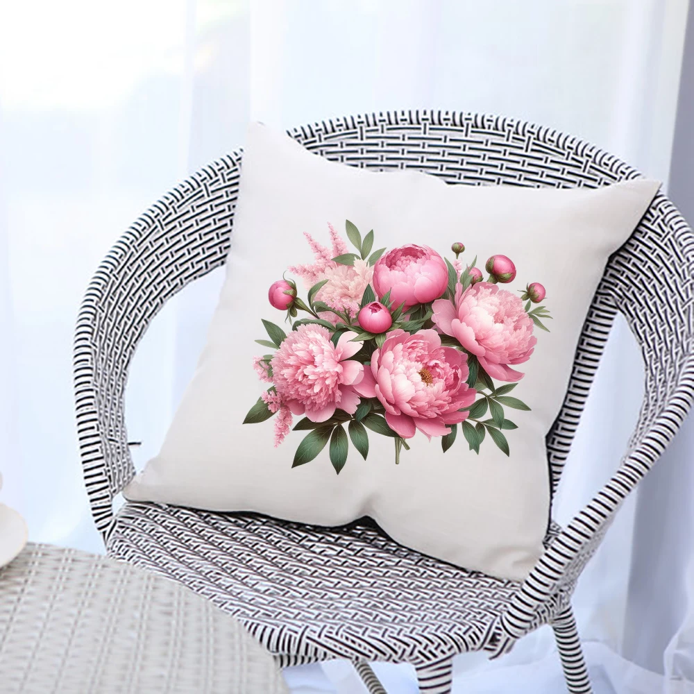 25cm Chinese Peony Flower Iron On Animal Heat Transfer Stickers For Kids Ironing Transfers For Clothing Diy Clothes Appliques