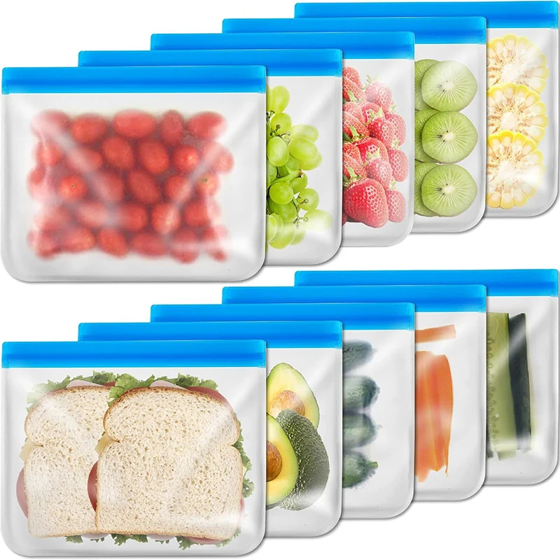 1pcs Food Storage Bag Reusable Stand Up Zip Shut Bag Leakproof Containers Fresh Bag Sealed Snack Fresh Wrap Bags Thickened