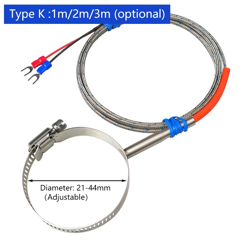K-type armored thermocouple clamp-type patch temperature sensor injection molding machine temperature measurement line hose clam