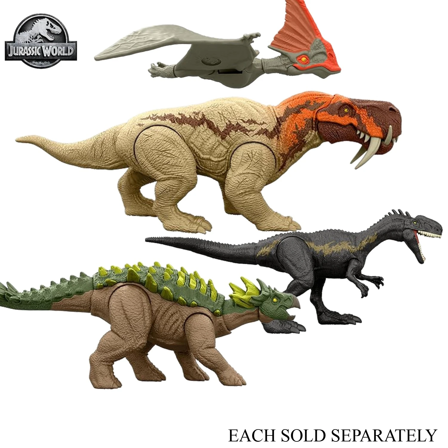 Оригинальный Mattel Jurassic World Chase Attack, ассортимент фигурок динозавров Tapejara Inostrancevia, игрушки для мальчиков, подарки JGB77