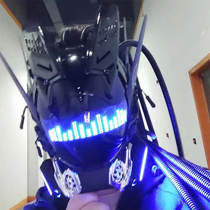 Led Cyber Mask DIY Custom Content Control By App, Night City Music Festival Fantastic Party Cosplay SCI-FI Helmet Gift Adults
