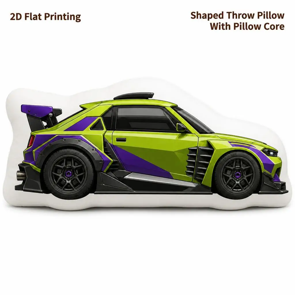 Widebody Race Car Motorsports Gift Plush Pillow Cushion Irregular Stuffed Throw Pillow Home Decor Gift Sofa Bed Home