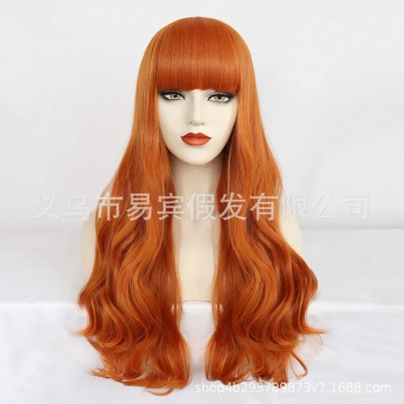 Cosplay Yibin European and American Style Wig African Wig Big Wave Long Curly Hair Rose Net Wig Sheath Popular