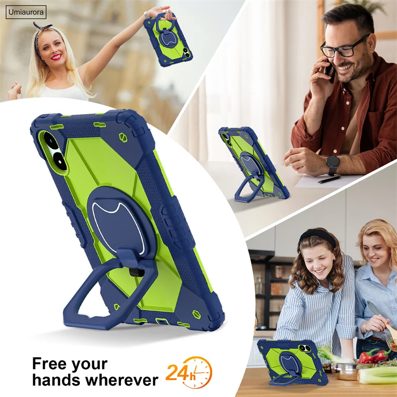 

For Xiaomi Redmi Pad SE 8.7 Pad2 Pro 12.1" 2025 POCO Pad 12.1 inch Shockproof Silicon PC Tablet Case Pull Ring Stand Strap Funda