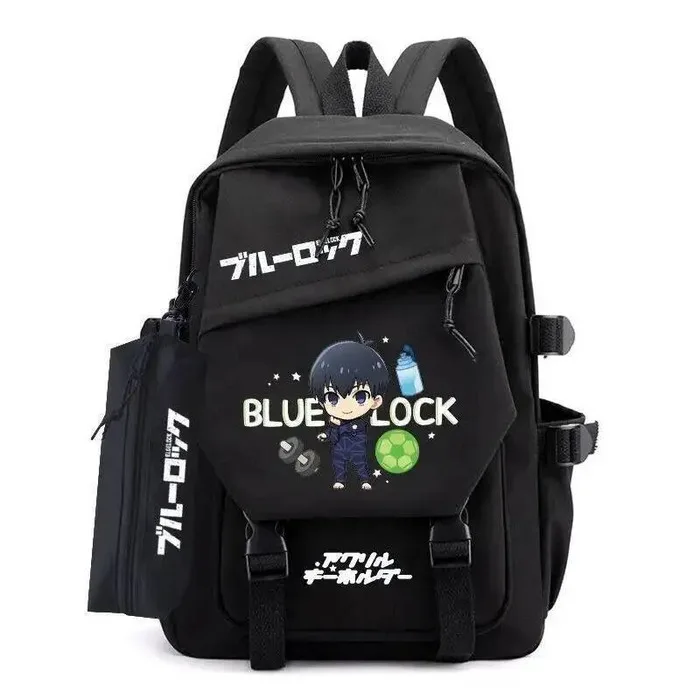 

Black Blue Lock Student Teens School Bags Large Capacity Mochilas Backpacks For Gift Anime GAME