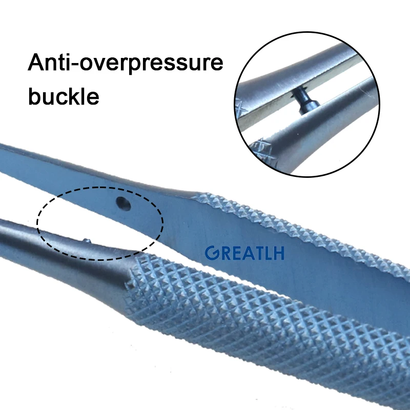 Ophthalmic Micro Surgery Forceps Eye Forceps with Platform Titanium Alloy Autoclavable Ophthalmic Instrument