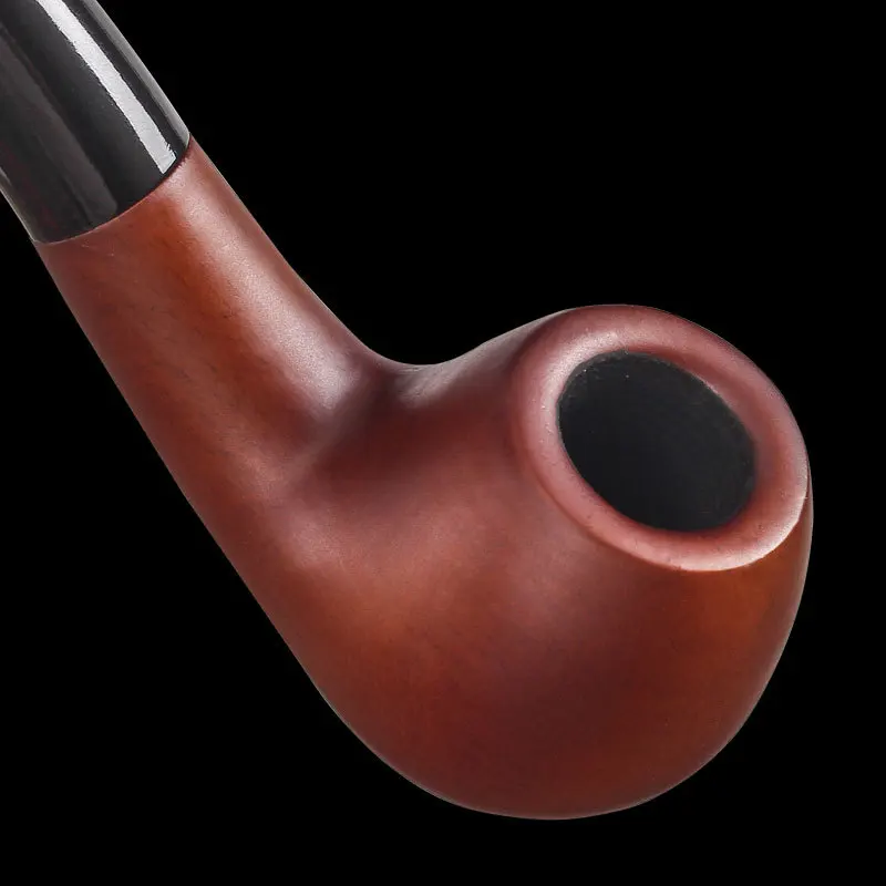 Classic Solid Wood Red Frosting Pipe Handmade Vintage Pipe Tobacco Pipes Multi specification curved 9mm filter Tobacco pipe