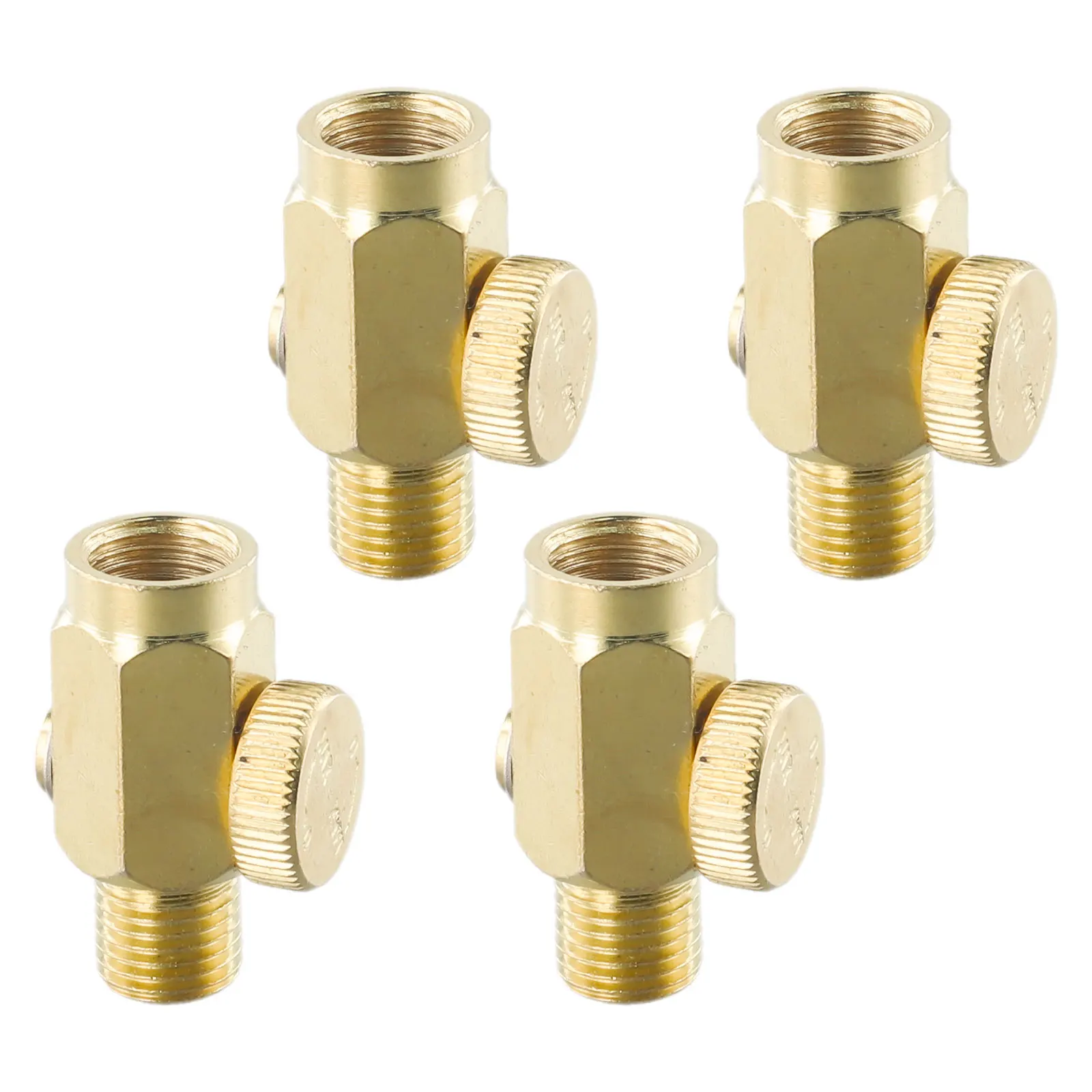 4pcs Solid Brass Air Compressor Air Pressure Valve 1/4'' NPT Inline Regulator Air Compressor Parts Accessory
