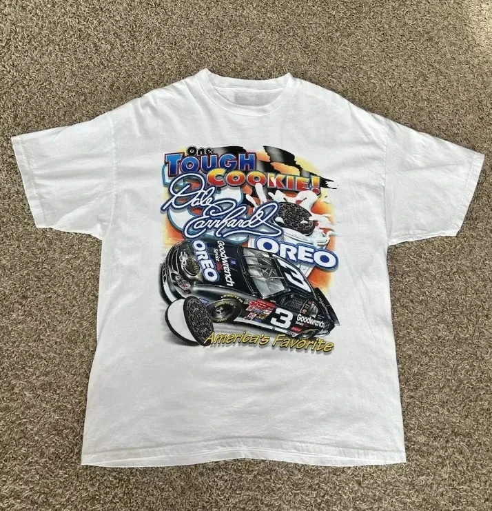 

Vintage Y2k 2001 Chase Authentics Dale Earnhardt Oreo NASCAR T-Shirt Short Sleeve Shirt Men Women Summer Crew Neck Cotton Tee