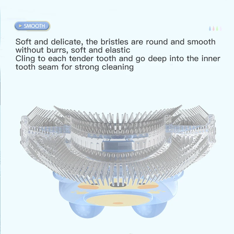 Szczoteczka do zębów dla dzieci 360 stopni szczoteczka do zębów w kształcie litery U szczoteczka do zębów dla niemowląt szczotka silikonowa dla małych dzieci pielęgnacja jamy ustnej czyszczenie